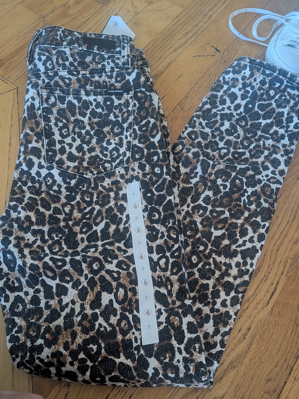 Volcom Women's Leopard PRINT HIGH RISE Skinny Jeans 27 NEW NWT $80 FALL